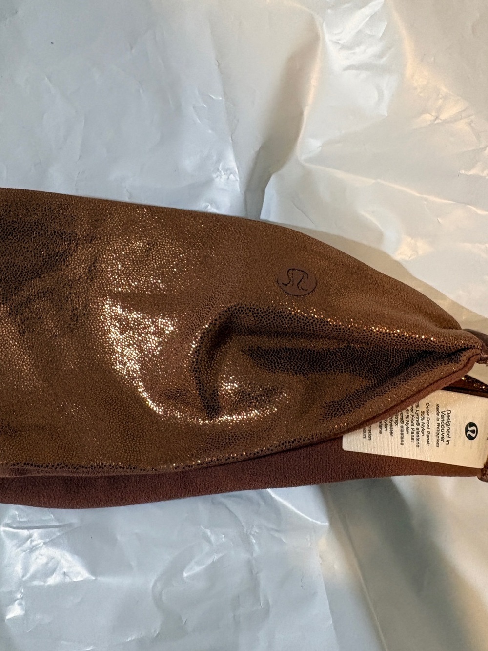 lululemon metallic bronze shimmer head band